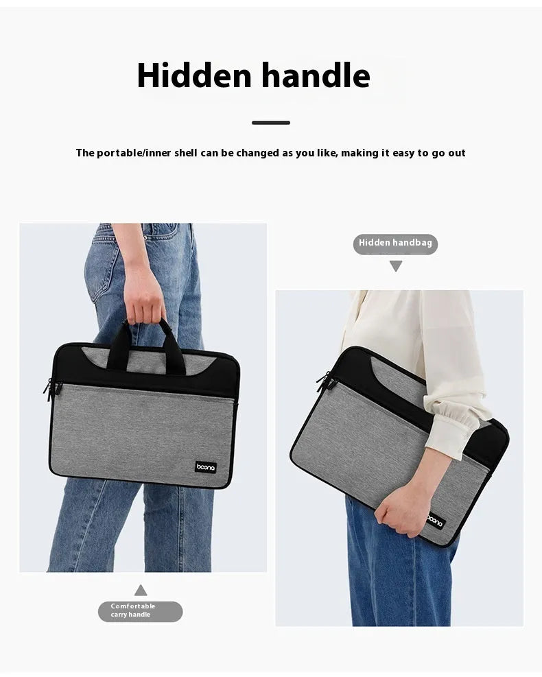 Encapsulate full open and close Oxford cloth laptop bag for men and women business travel, black, fits 15 inch laptop