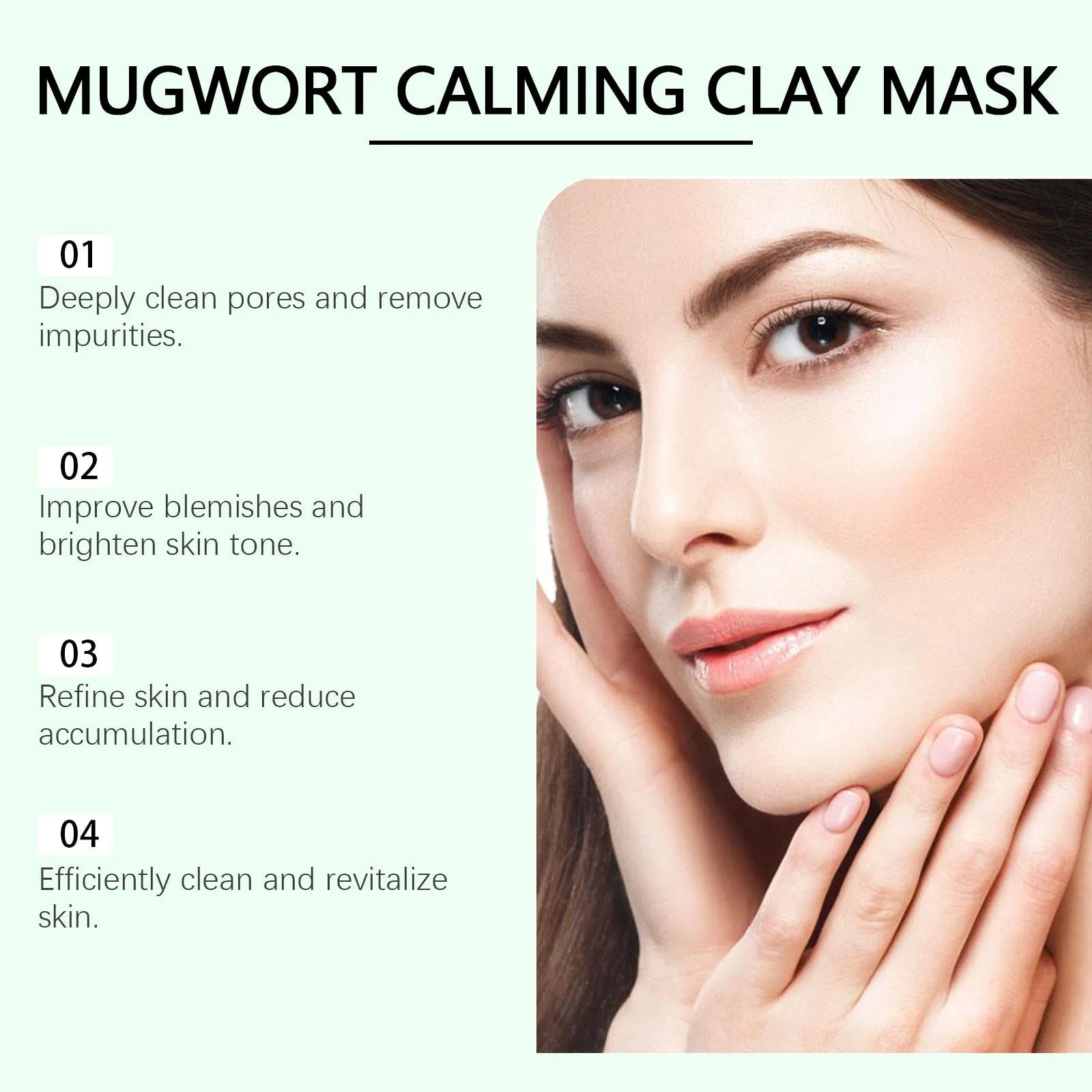 Pore cleaning mud mask in a white tube with green label, 55g, bentonite and moxa leaf extract