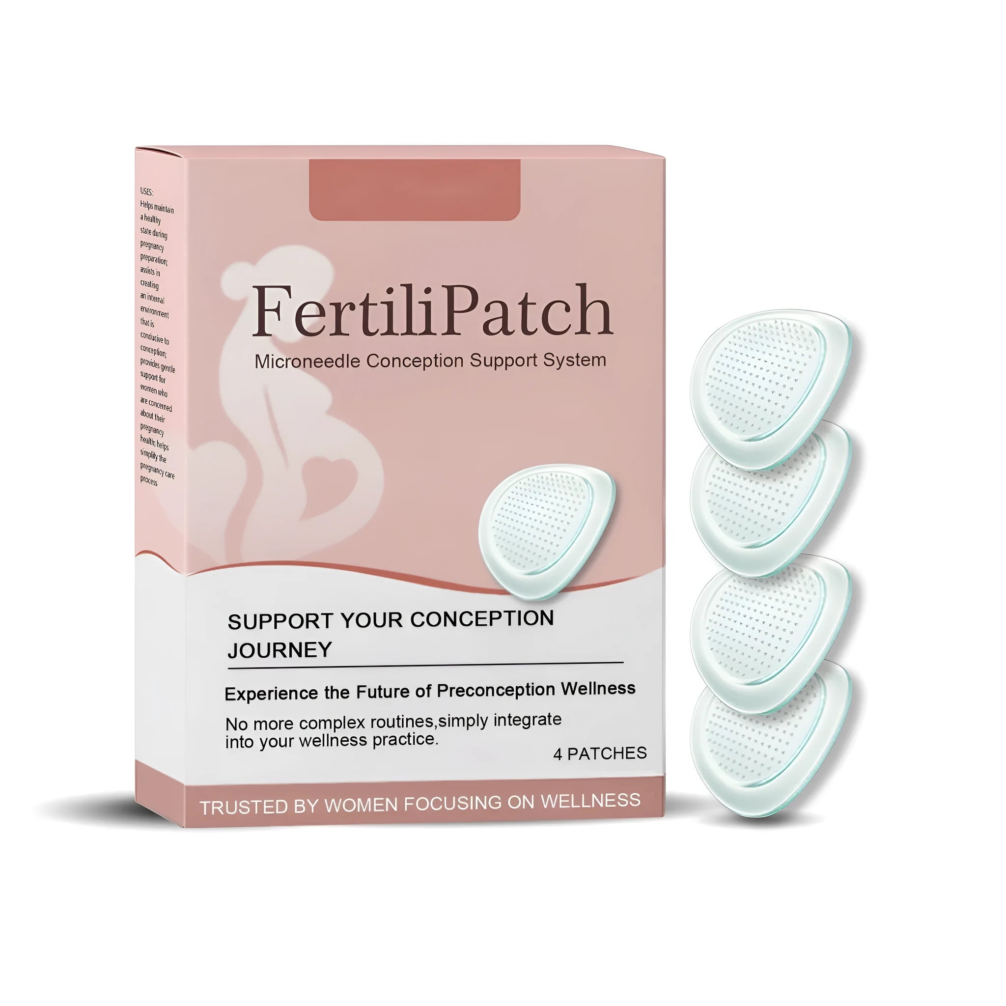 Nano fertility microneedle patch set of 4 patches with ginger and tocopherol in hydrogel base
