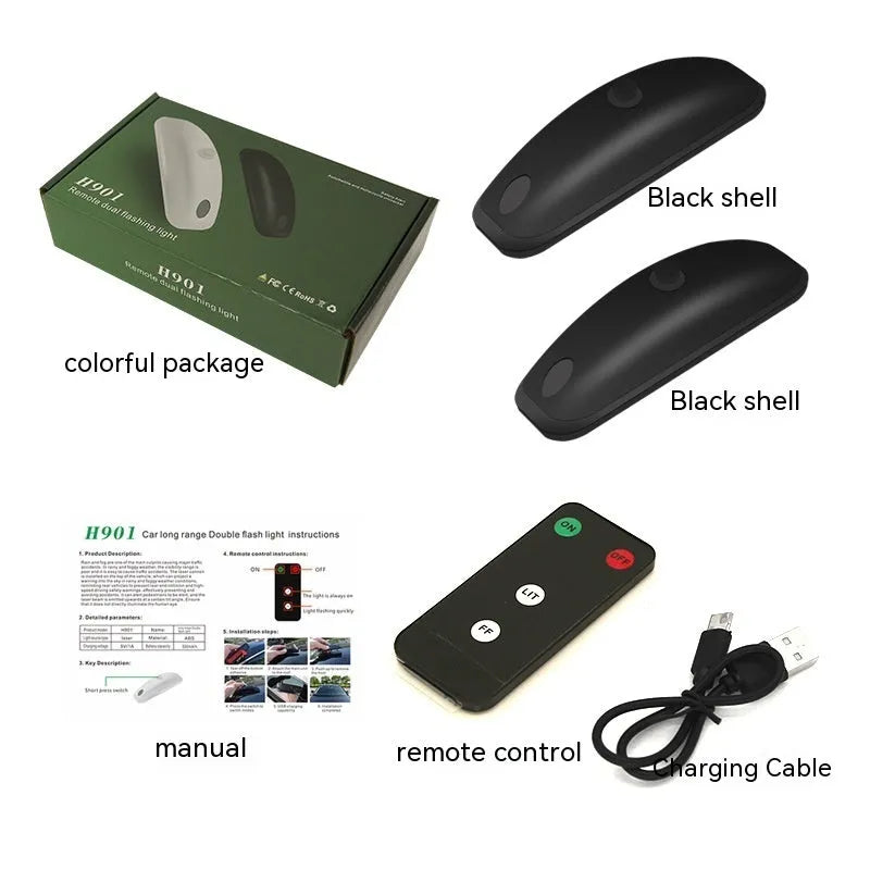 Remote control car anti-collision strobe warning light with ABS plastic housing