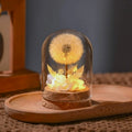 Glass dandelion-shaped night light ornament with colour gradient options