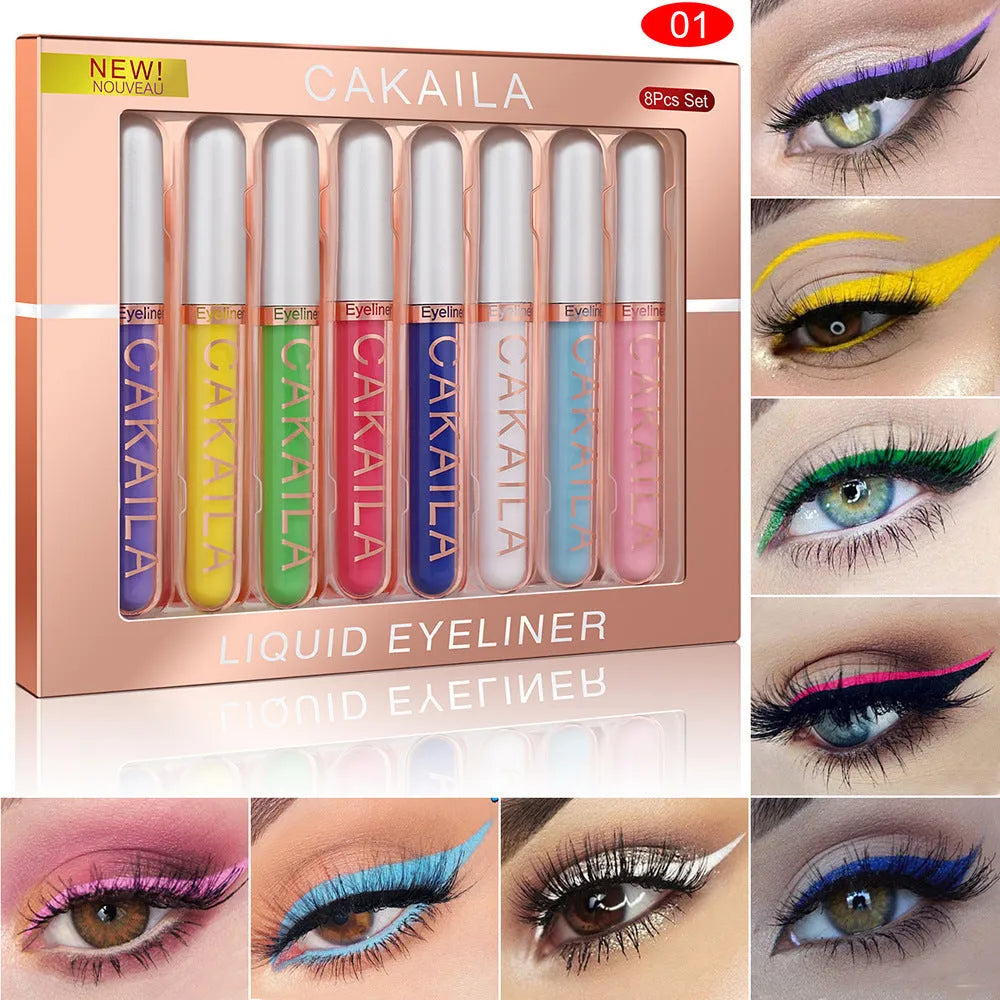 CAKAILA Kakaila 8-color liquid eyeliner set with style options 01, 02, 03 in colour classifications