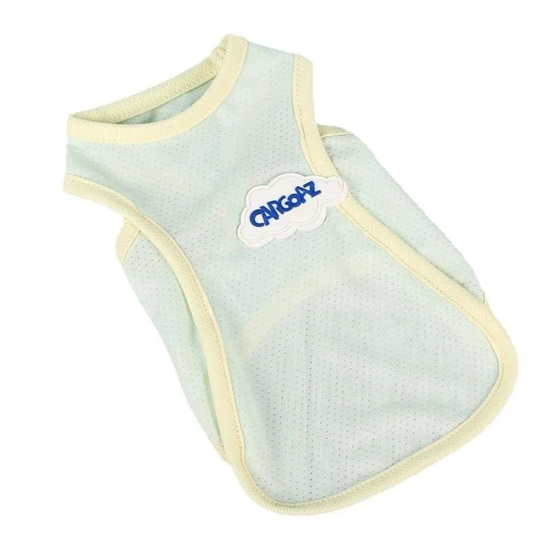 Polyester cat vest in grass green colour with sports styling