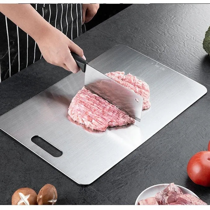 Mildew-proof stainless steel double-sided cutting board square shape SUS304 25x15cm kitchen chopping board