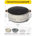Indoor portable charcoal stove with grill rack disk for 3-5 people tea making