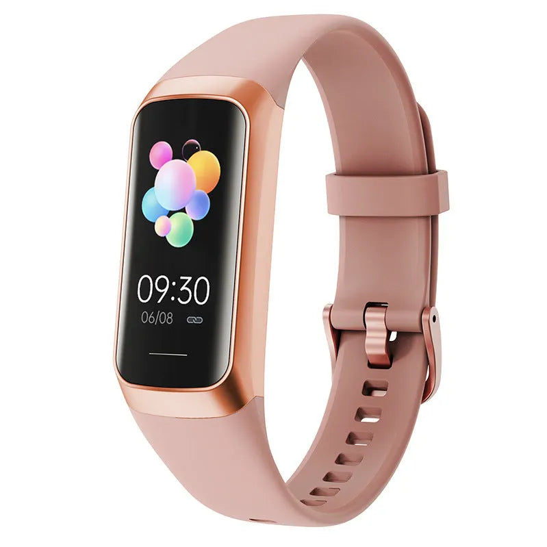C60 smart watch with 1.1-inch MOLED display showing health data on wrist with black TPU band