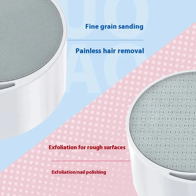 A 2-in-1 style nano glass epilator and dead skin remover foot grinder with a plastic body.