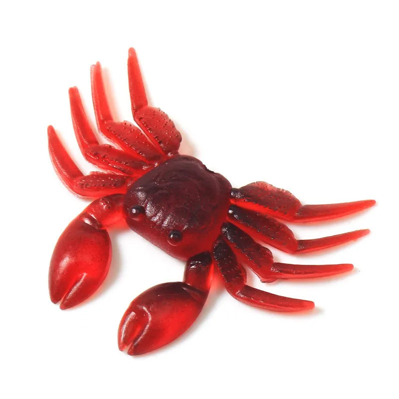 8cm PVC software crab fishing lure in brown or red crab colour for saltwater and freshwater fishing