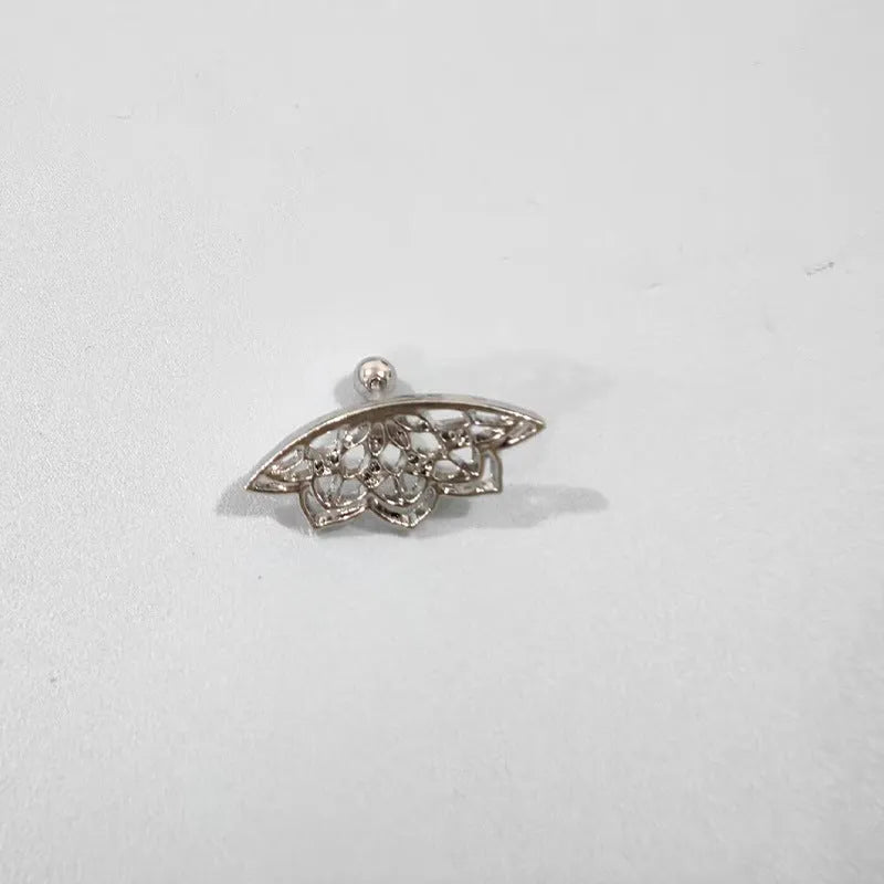 Gold and silver spider web geometric stud earrings with mesh design for Halloween