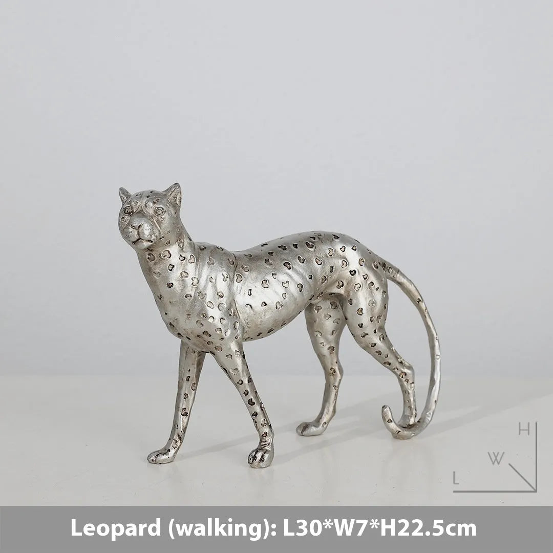 Leopard resin ornament in American Leopard colour with modern simplicity styling