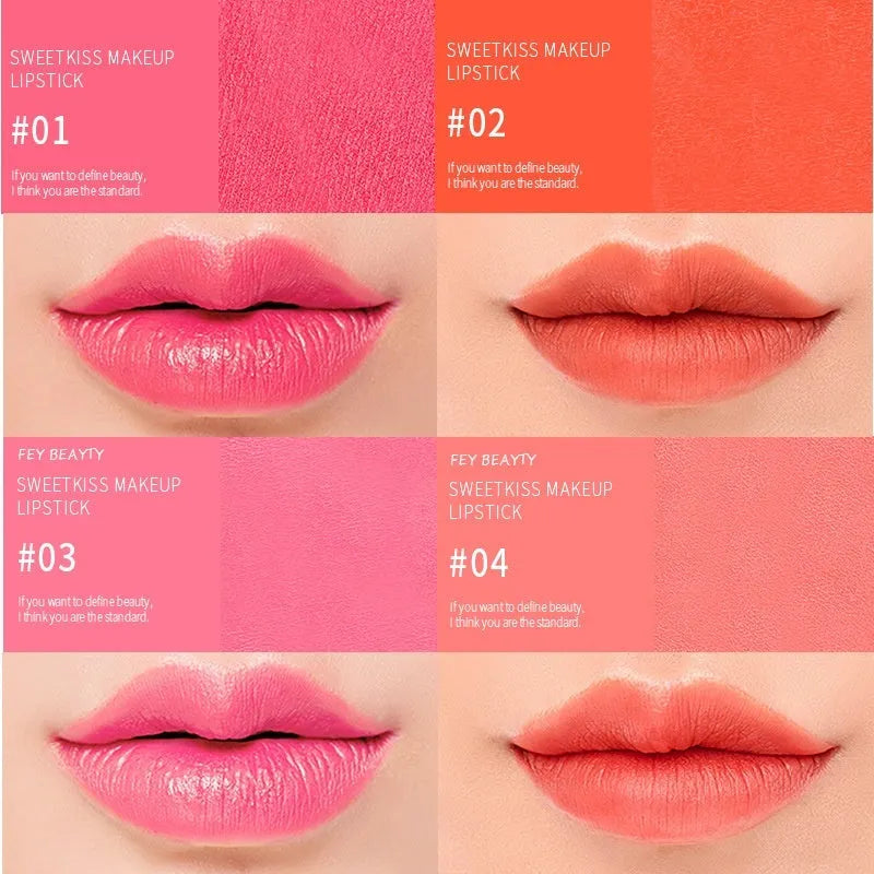 Fey Beauty cameo brown nude moisturising lipstick with non-stain formula in packaging