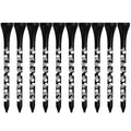 Bamboo golf spike dowel pins with black skull print in 70mm and 83mm lengths