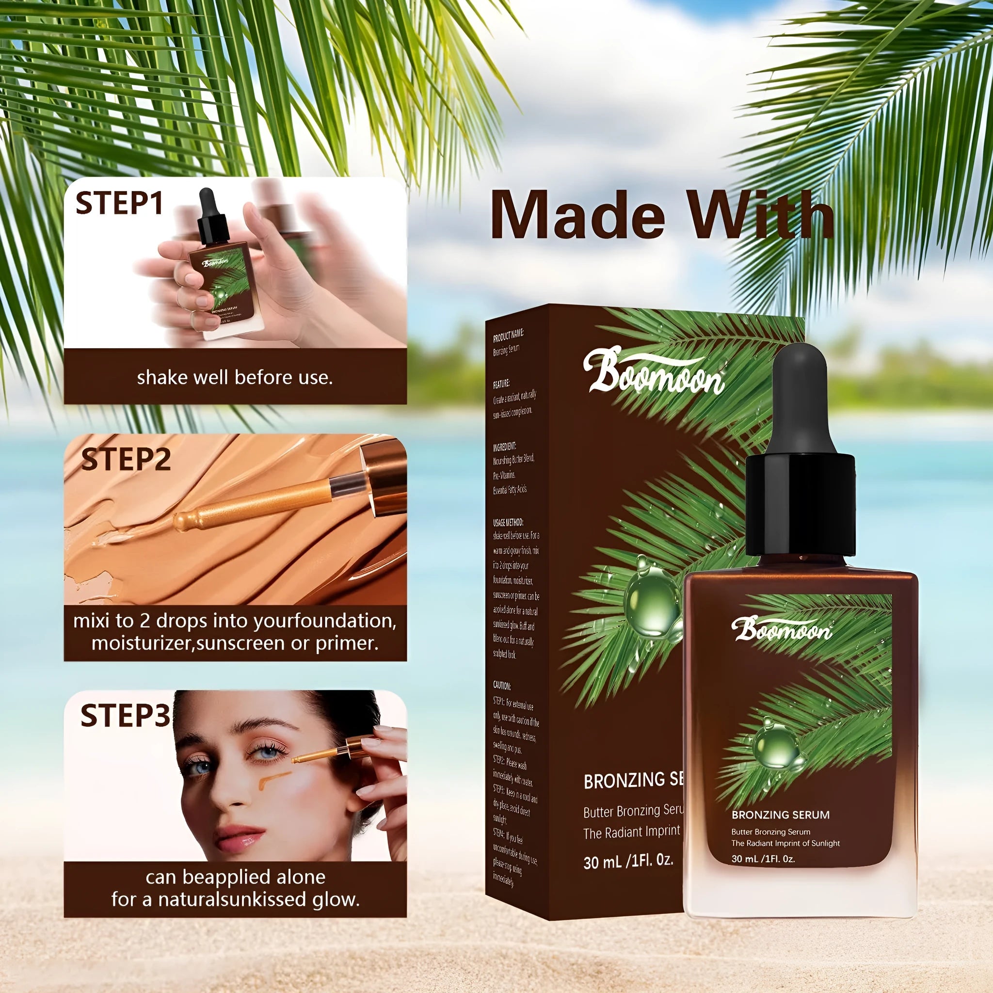 30ml bottle of Bronze Black moisturising contact lens care solution.