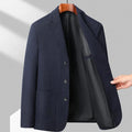 Men's loose fit casual coat in black, khaki, grey, or dark blue for spring and autumn