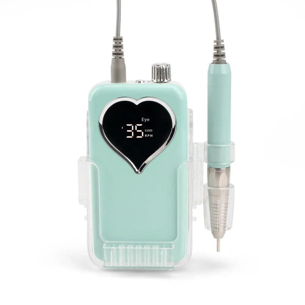 Brushless nail polishing machine with six-piece grinding head set and charger