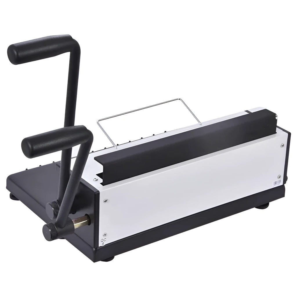 Leisheng 34-hole adjustable iron ring binding machine in black on a desk