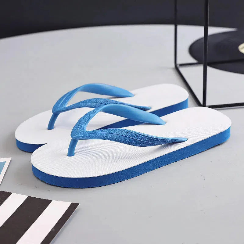 Fish brand rubber flip-flops in green, showing non-slip sole and thong design.