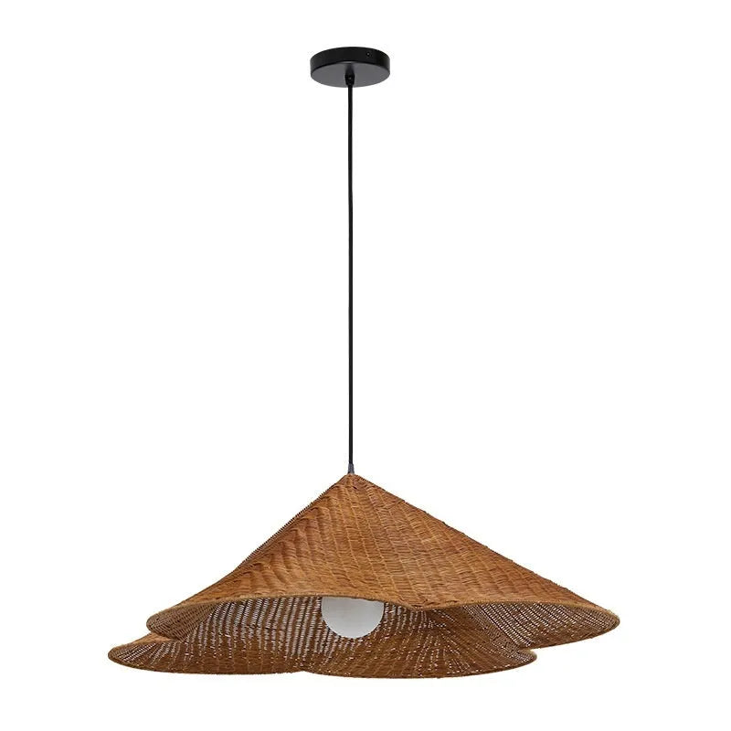 Silent Style rattan-weaved ceiling lamp with Silent Wind design showing woven texture