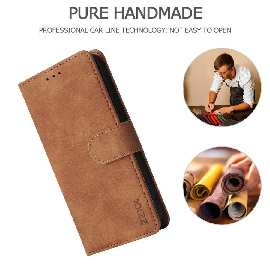 Flip case wallet card holder for iPhone, TPU leather, stand, card slots, black