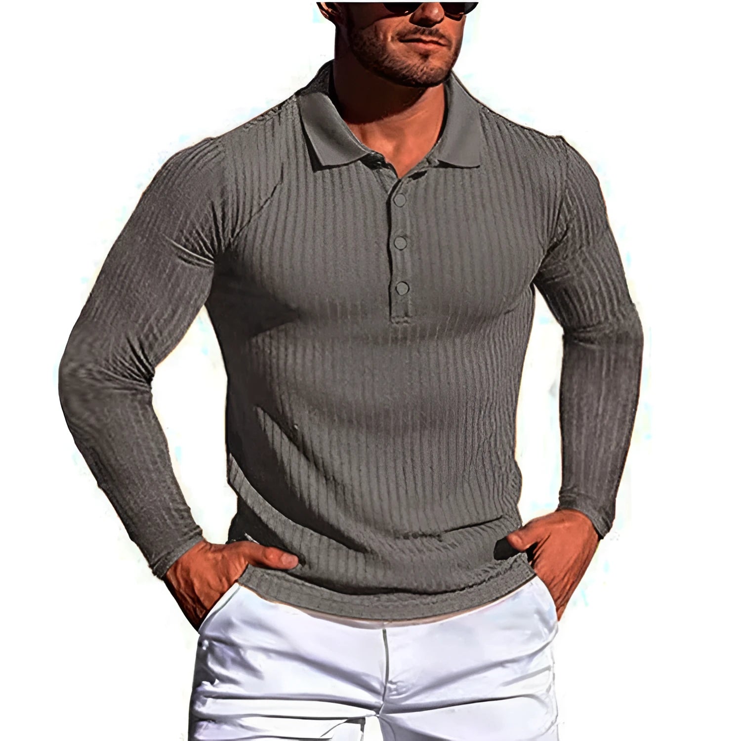 High elastic slim knit bottoming shirt in striped pattern with short sleeves and loose fit