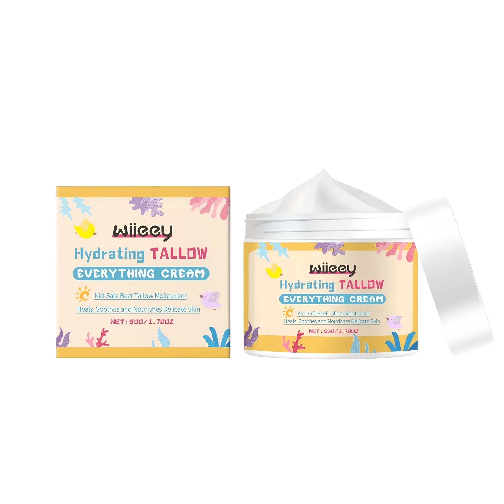 A 50g pot of hydrating tallow moisturising cream with shea butter.