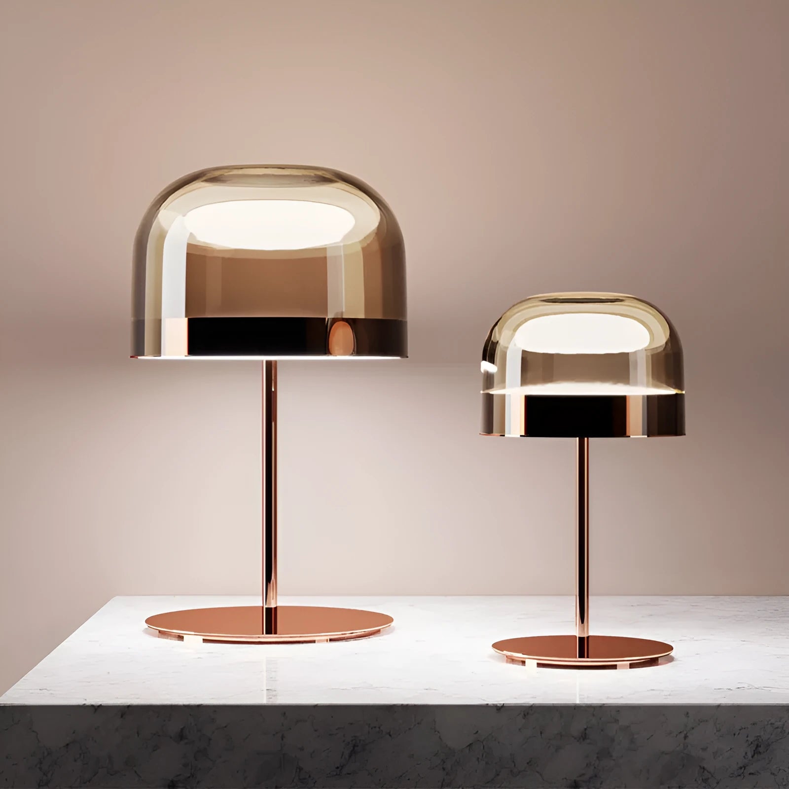 Nordic glass table lamp in light luxury style rose gold finish for living room bedside