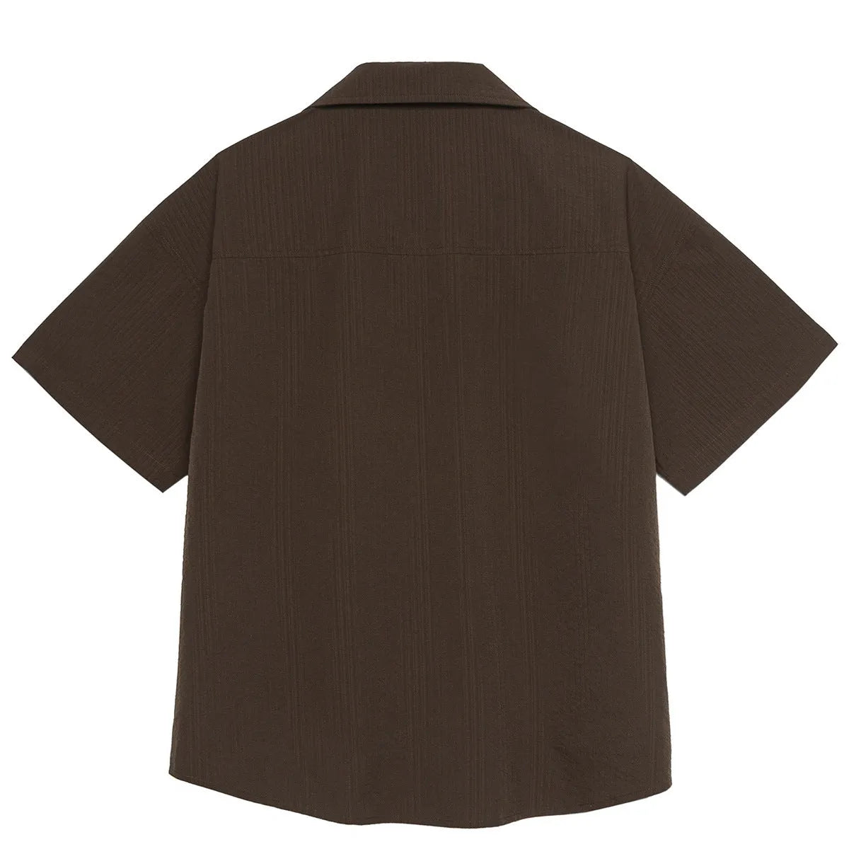 Brown striped waterproof quick-drying shirt with Cuban collar for outdoor camping