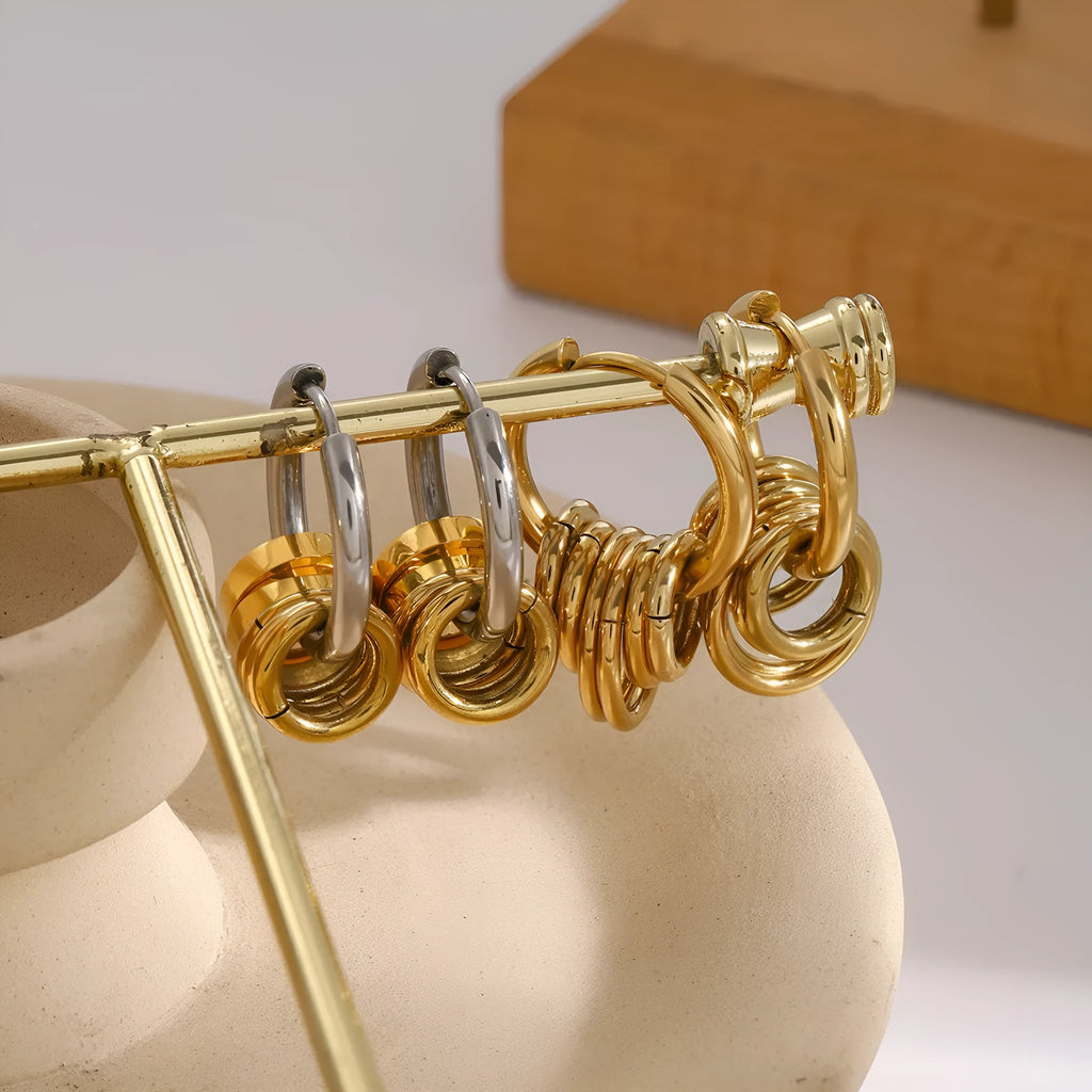 Stainless steel electroplated earrings in ins style with unisex design