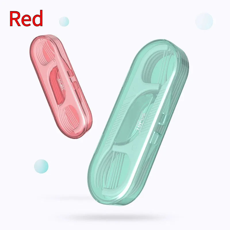 Independently packaged dental floss in portable plastic bag with 100 single-use strands