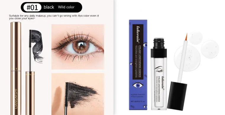Black eyelash nourishing liquid mascara tube with golden cap, 7ml