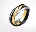 Silver couple rings with full diamond option in U-shaped geometric design