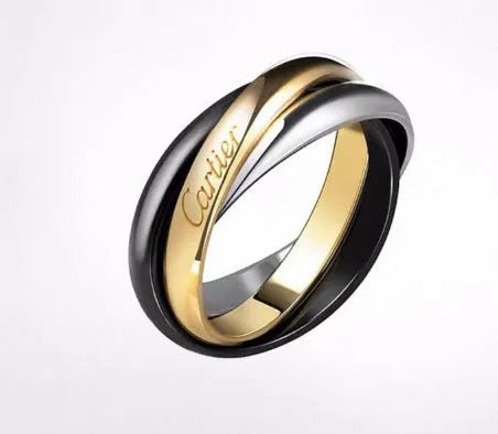Silver couple rings with full diamond option in U-shaped geometric design