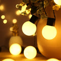 10 metre solar-powered decorative string lights with 40 LED bulbs for outdoor festival and garden use