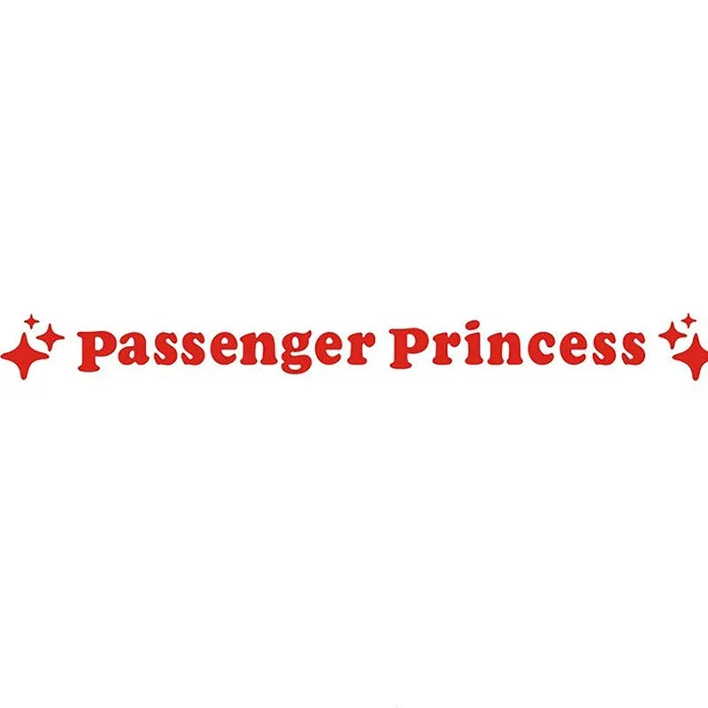 Passenger Princess text on a 12.5cm reflective vinyl car decoration sticker