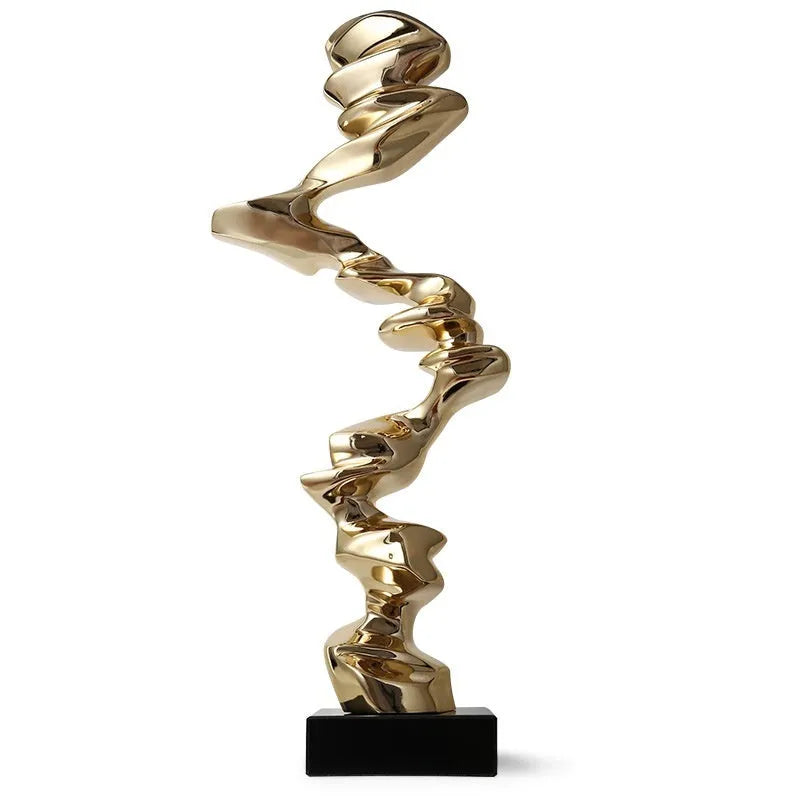 Natural resin abstract still life sculpture in minimalist design for modern decor
