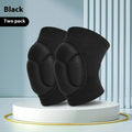 Black and blue dance knee pads with thick sponge padding for anti-collision protection during sports