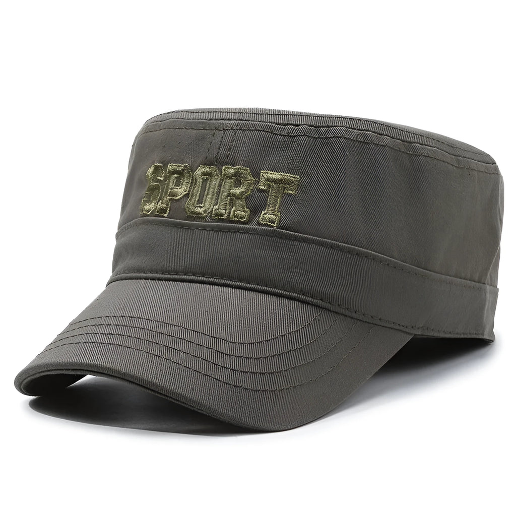 Men's cotton peaked cap with adjustable strap and dome crown in multiple colour options