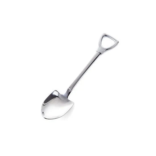 Children's dessert spoon in 201 stainless steel with mirror polish, green colour option, size M