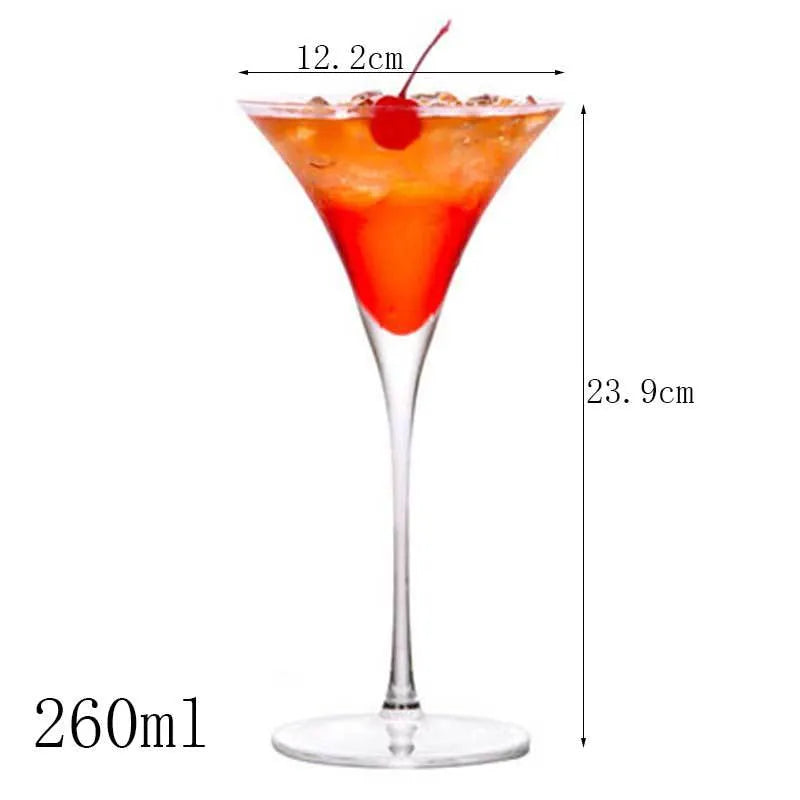 Transparent lead-free glass cocktail glass with seamless flat base and satin-board wall design