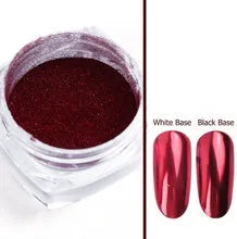 Mirror nail pigment powder container with metal plating texture finish, 2ml net content, available in multiple colours