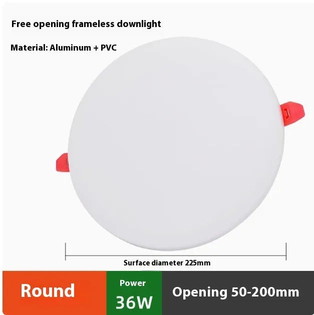 Adjustable hole ultra-thin aluminium LED panel light in circle and square shapes