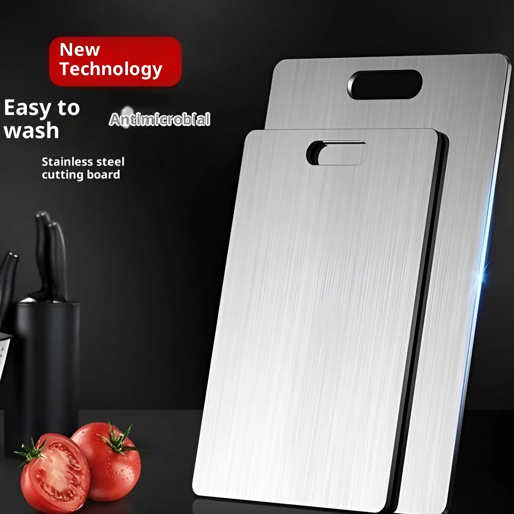 Mildew-proof stainless steel double-sided cutting board square shape SUS304 25x15cm kitchen chopping board
