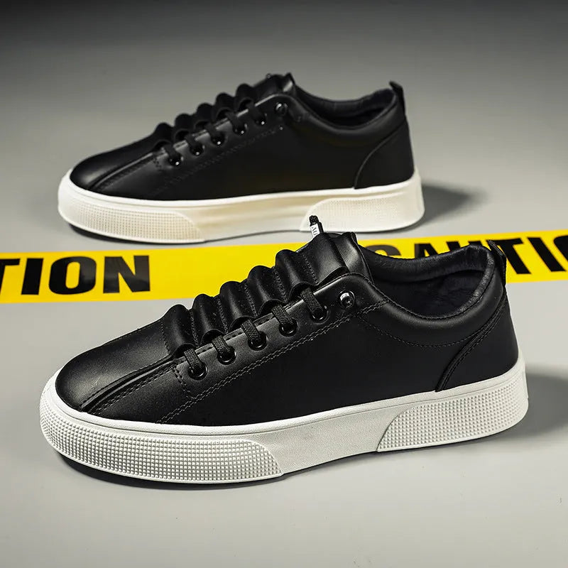 Men's low top mesh sports shoes, synthetic leather upper, ZJ106 black, flat heel, round toe
