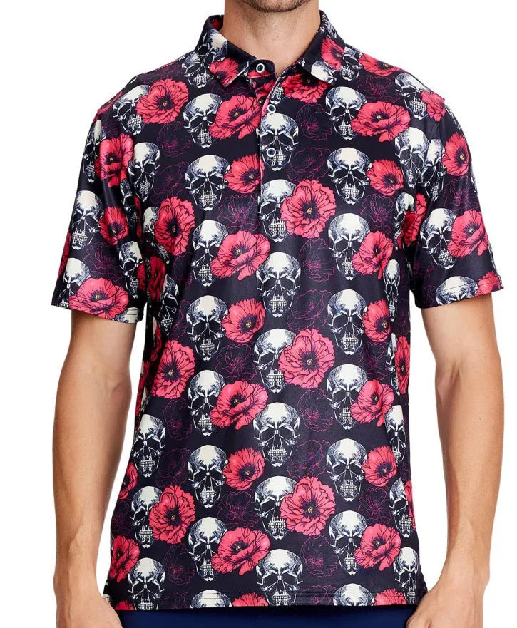Men's 3D printed short sleeve t-shirt in Japanese retro style with mesh polyester fabric and zip details.