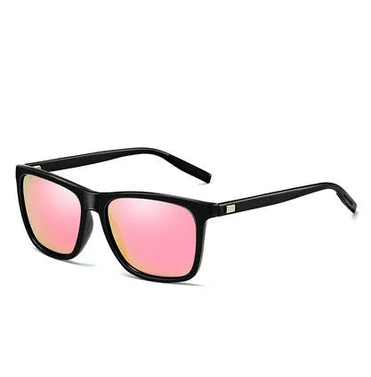 Vintage style sunglasses with TAC lens and aluminum magnesium frame in black