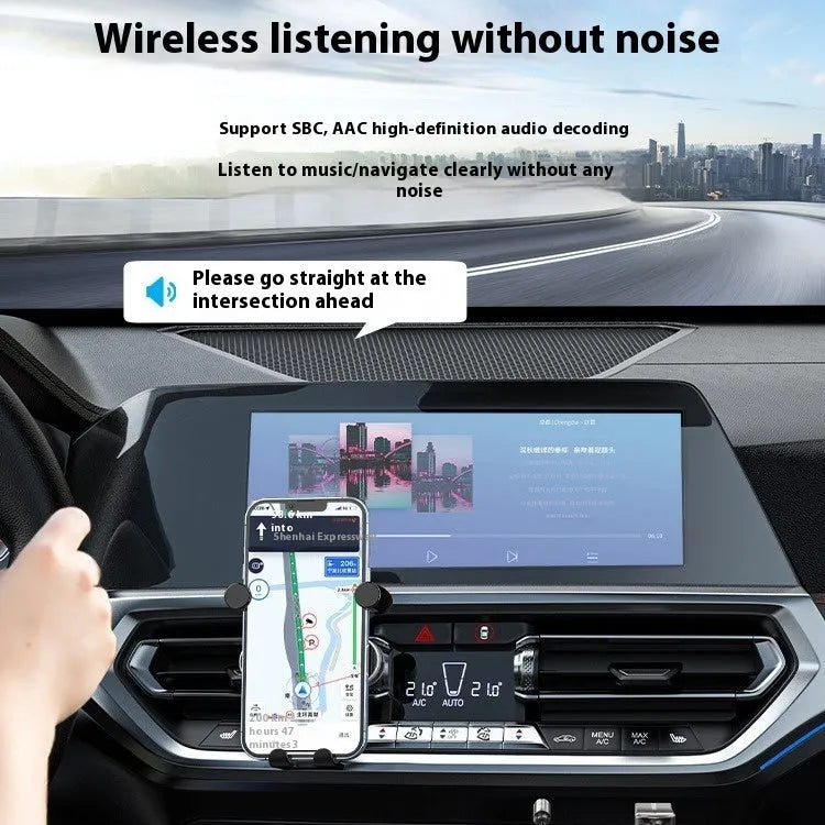 USB car Bluetooth audio receiver with zinc alloy USB connector and 3.5mm plug for older car stereo systems
