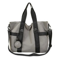 Men's large capacity travel shoulder bag in grey Oxford cloth with coin purse