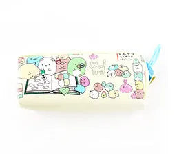 Creative Simple Cute Corner Animal Pencil Case in leather, 16 colour options including Black Cat, Blue, and Fruit Watermelon