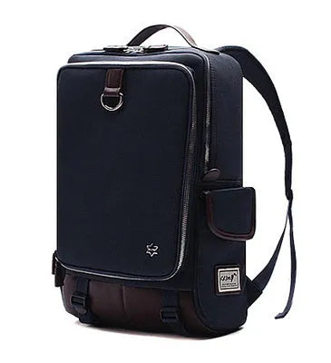 Modern men's backpack in Oxford cloth showing large main compartment, available in army green colour.