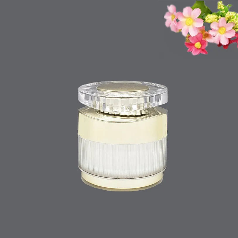 Acrylic cosmetics sub-bottling box with champagne gold and brushed white empty bottles in various sizes